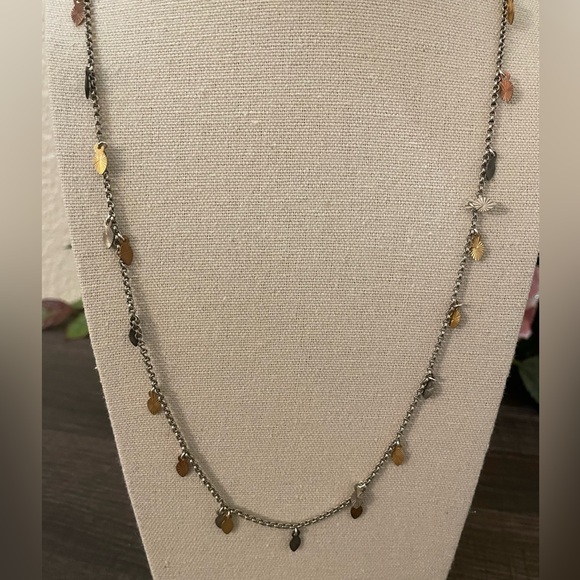 Three Color Leaf Necklace - Picture 2 of 4